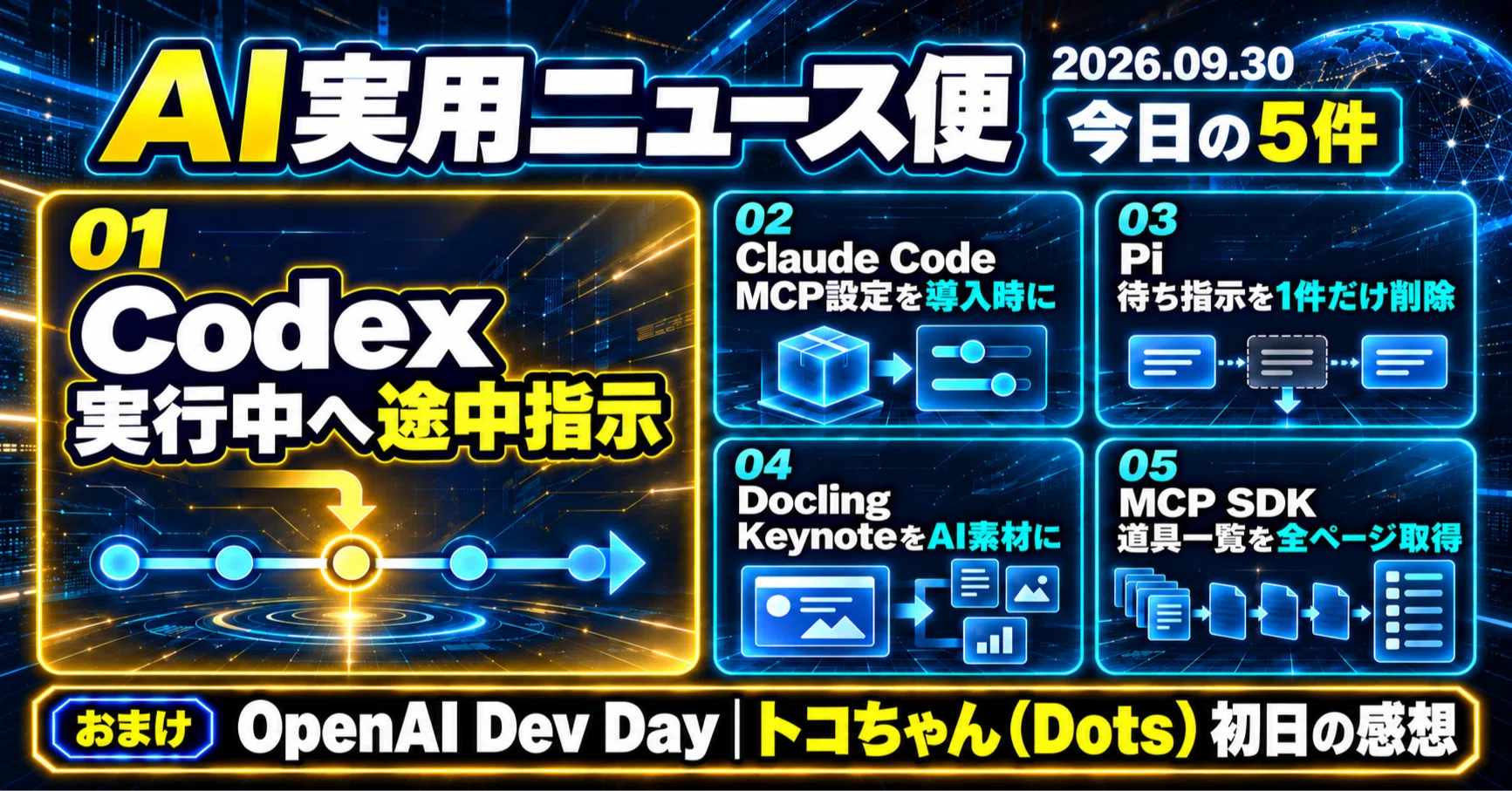 いま走っているCodexへ、途中からひと言。止めずに方向を変える｜9月30