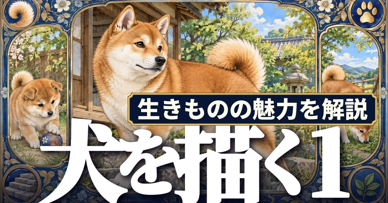 描くイヌ1】 柴犬・トイプードル・ダックスフンド・チワワ