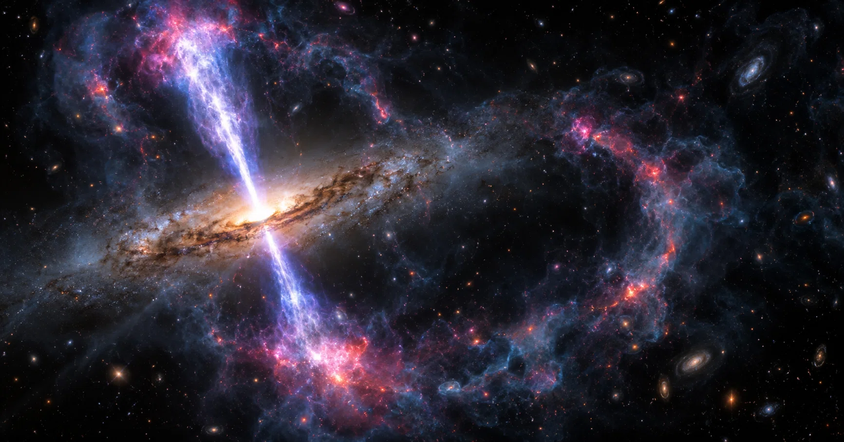 太陽系ほどのブラックホールが、数十万光年先のガスを光らせた