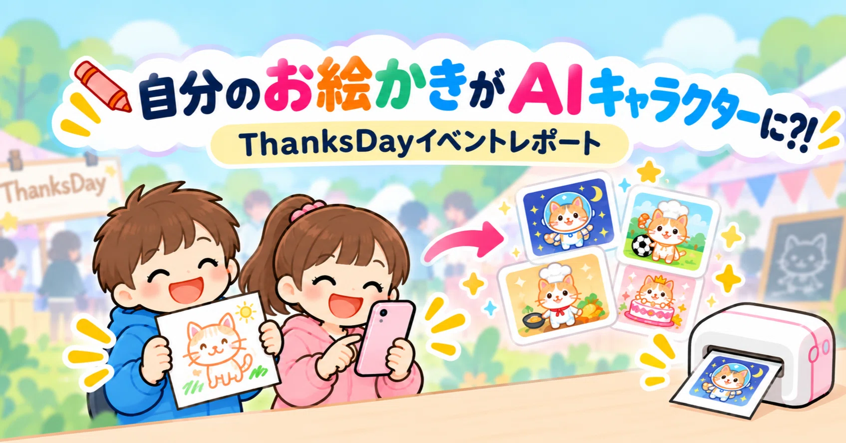 自分のお絵かきがAIキャラクターに？！ThanksDayイベントレポート