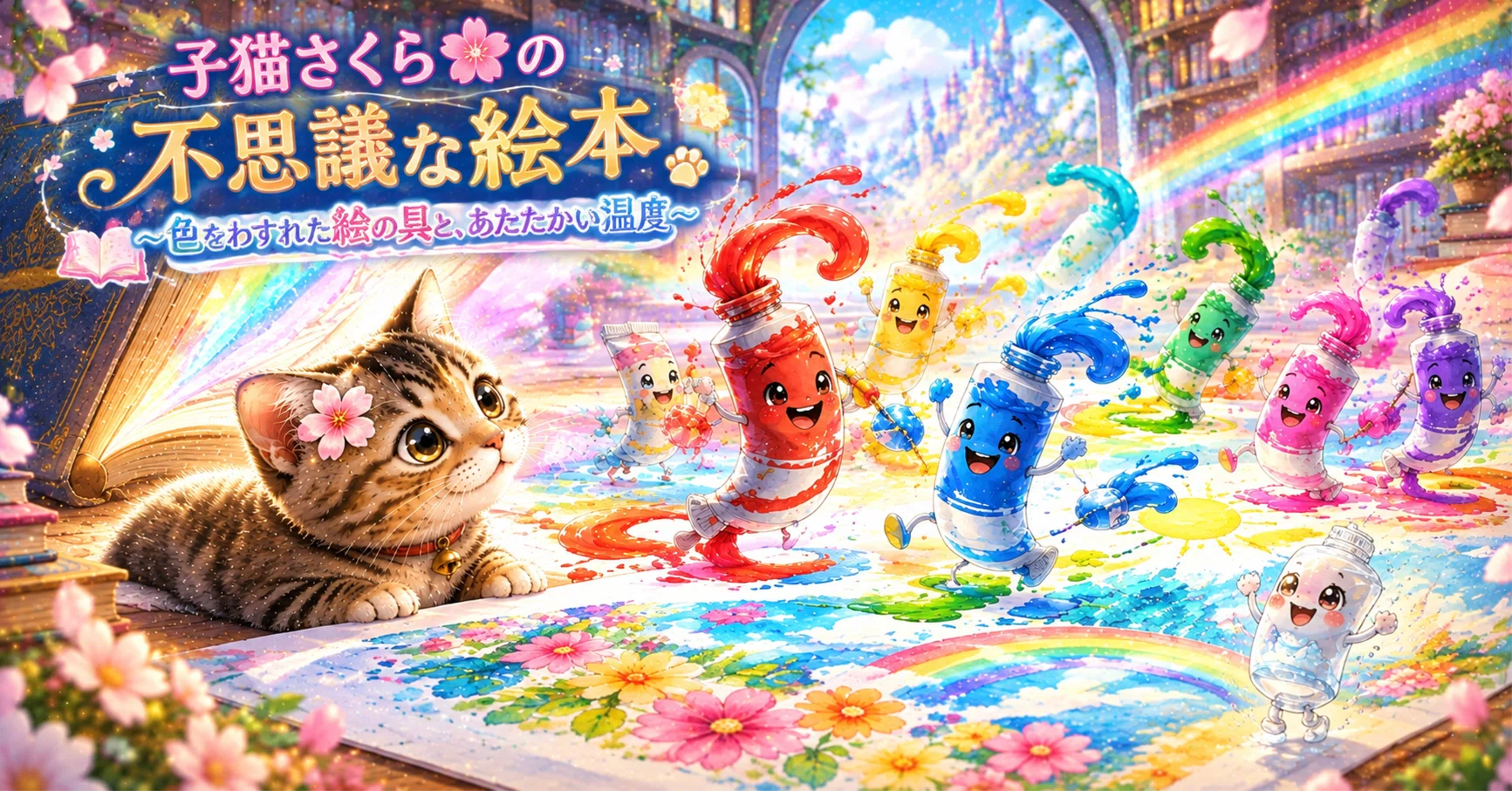 子猫さくら🌸の不思議な絵本🐾〜色をわすれた絵の具と、あたたかい温度