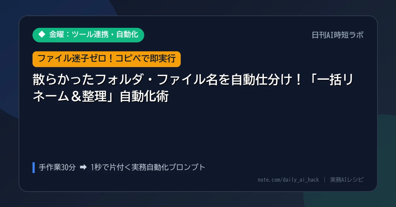 【2026年最新】フォルダの作り方と一瞬で片付くプロの時短整理術