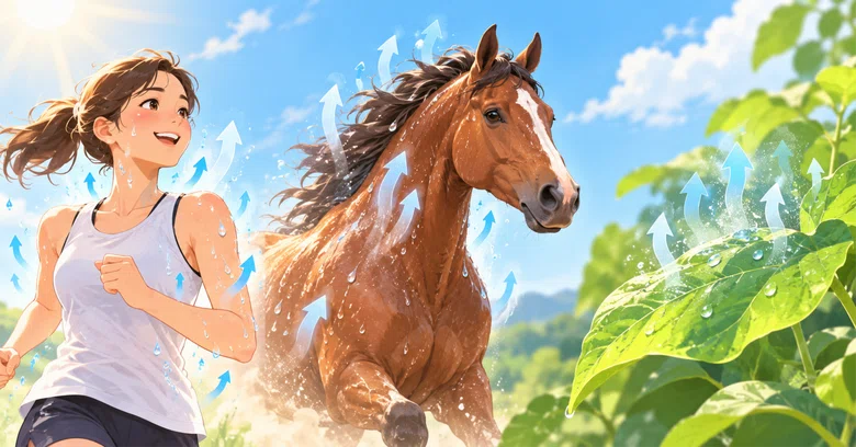 Why do humans and horses sweat? The mechanism of 'heat of vaporization ...
