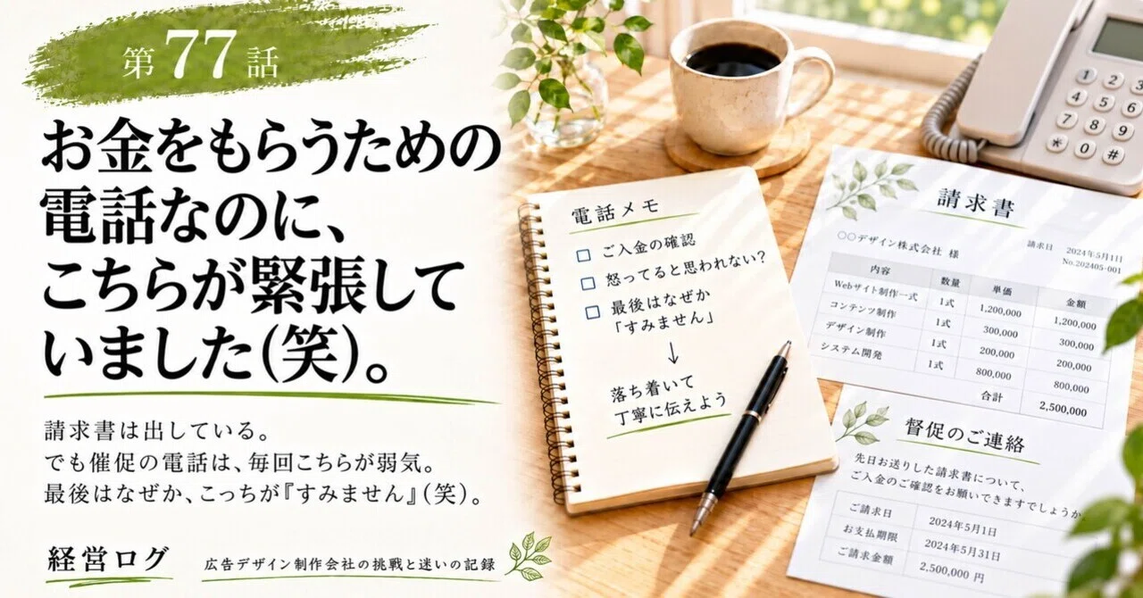 It was a call to get paid, yet I was the one who was nervous (lol).｜経営ログ