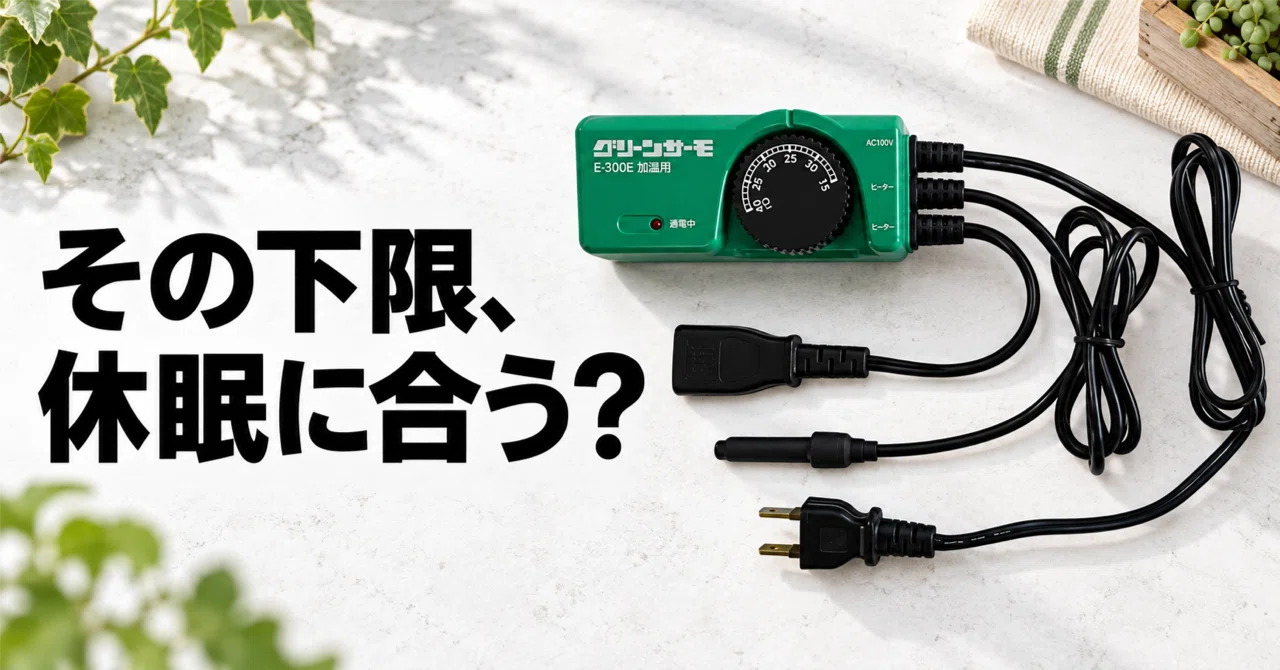 グリーンサーモE-300Eは15℃から｜設定範囲と休眠管理の注意｜ライゼン