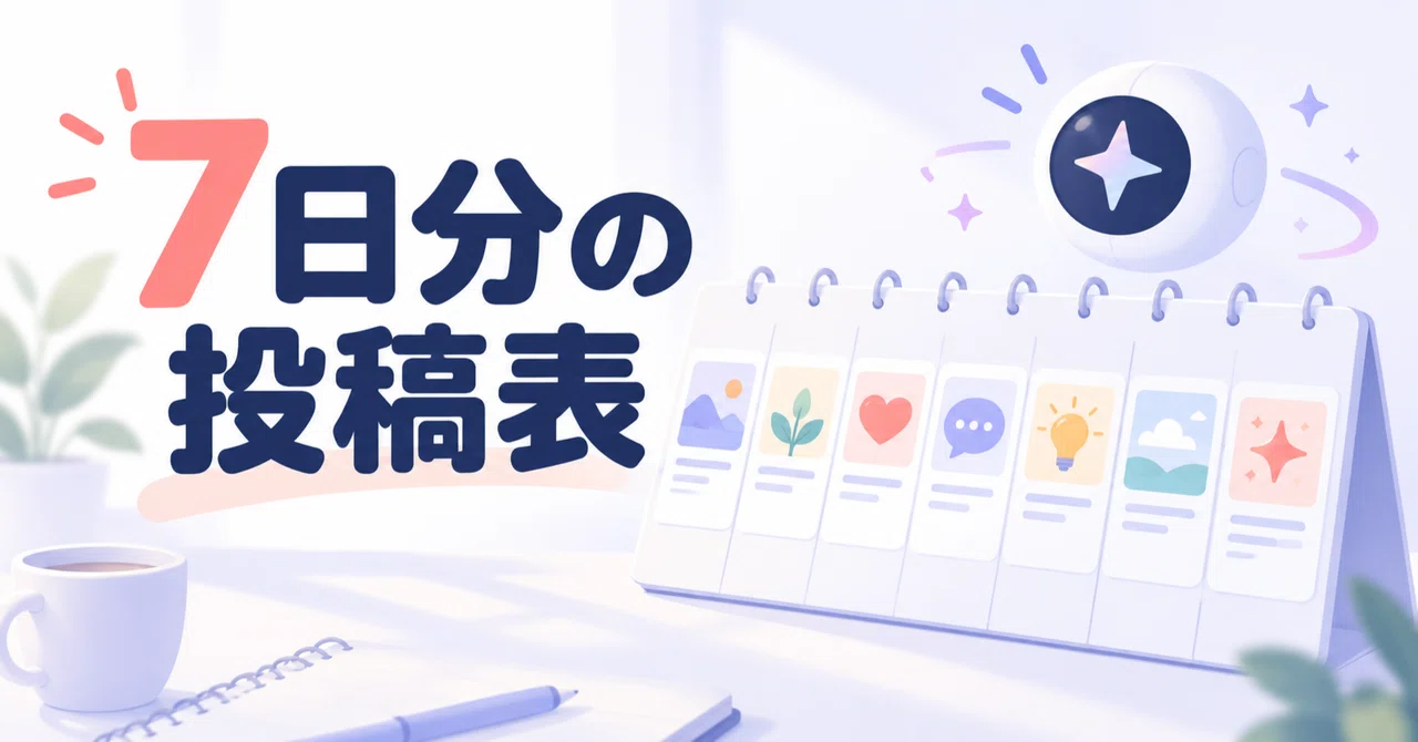 ChatGPT agent終了後｜7日分の投稿表を作る｜ARIA