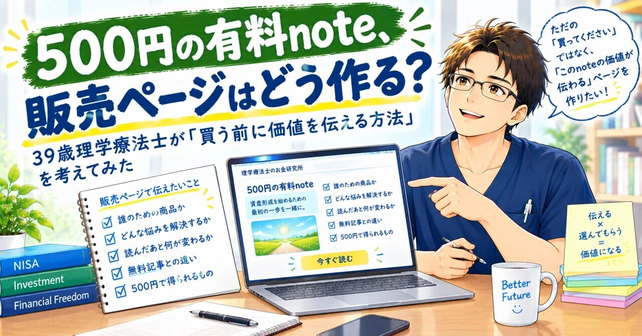 How to create a sales page for a 500-yen paid note? | A 39-year-old ...