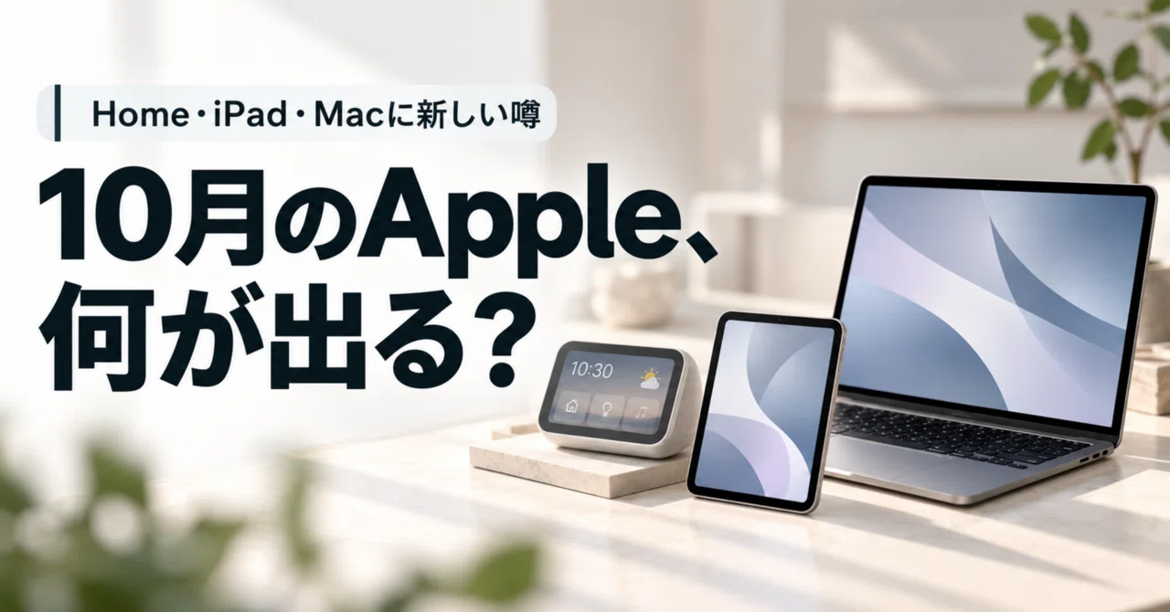 2026年10月のAppleは何が出る？新製品の噂と「何が変わるのか」を整理