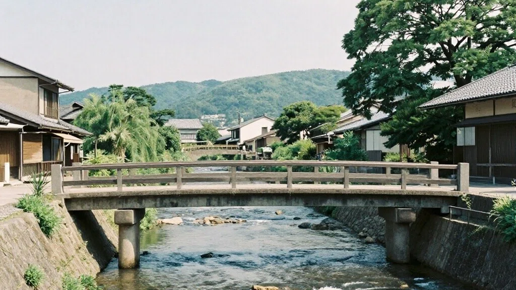 川にかかる小さな橋