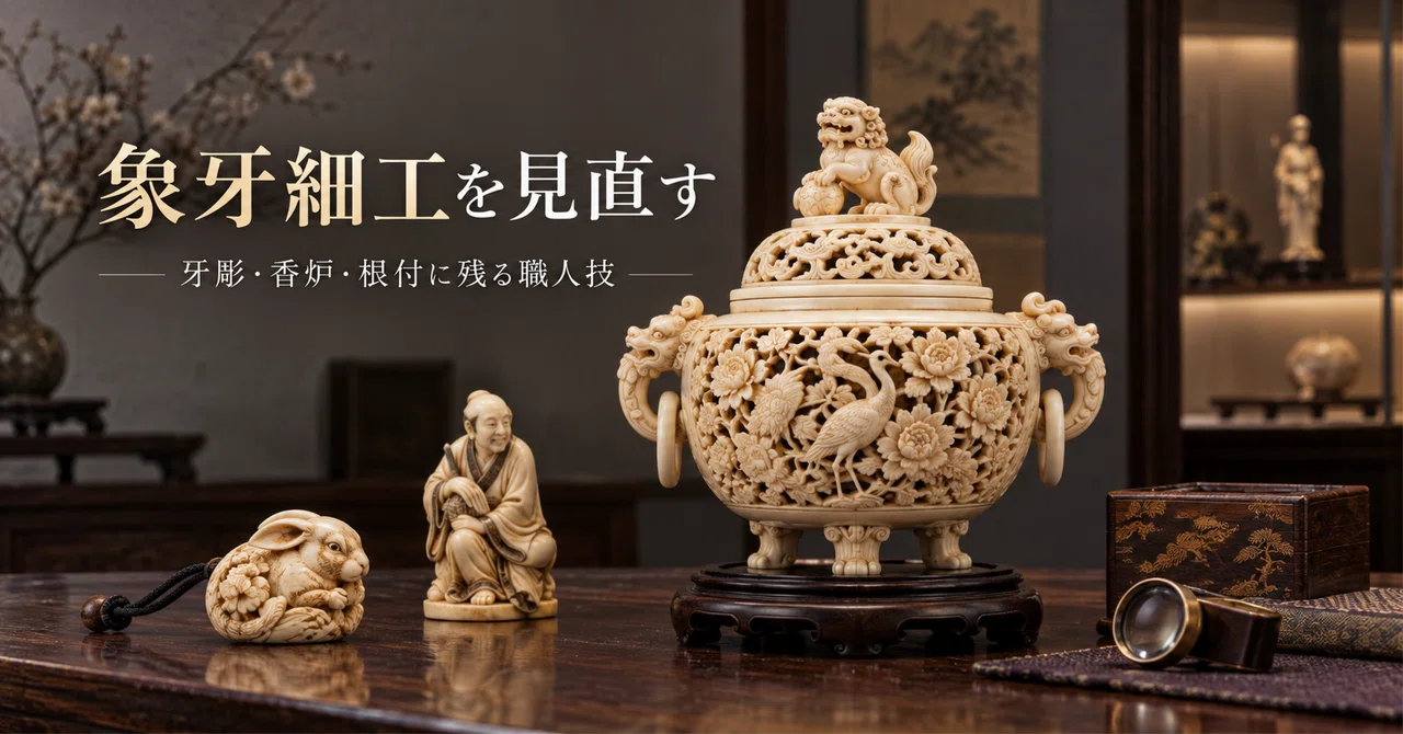 象牙細工を見直す｜牙彫・香炉・根付に残る職人技と作家たち｜千代屋コラム