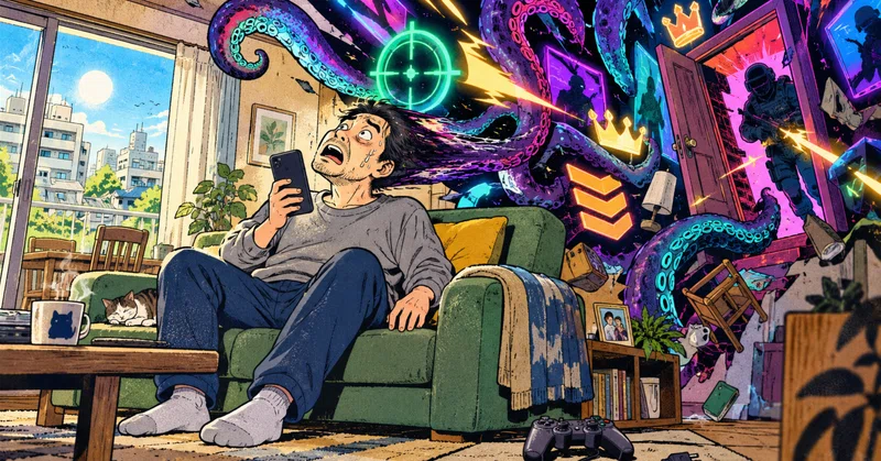 ゲームをやめたのに配信を見ている。それ、まだ玄関に立っている