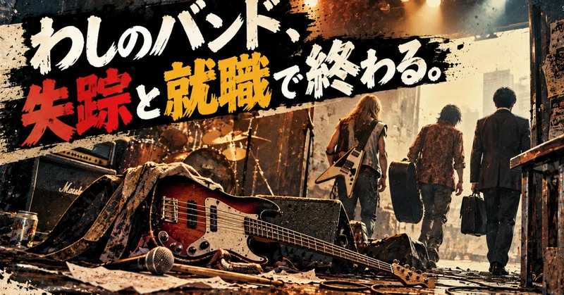 わしのバンド、失踪と就職で終わる。