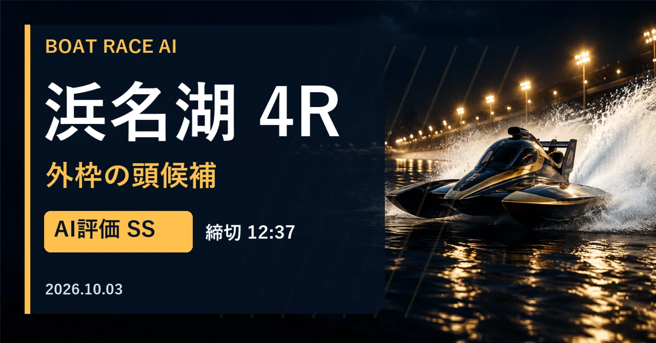 浜名湖4R 競艇AI予想|AI判定SS【10/3】|鉄板予想LLM 浜名湖4R 競艇AI予想|AI判定SS【10/3】|鉄板予想LLM