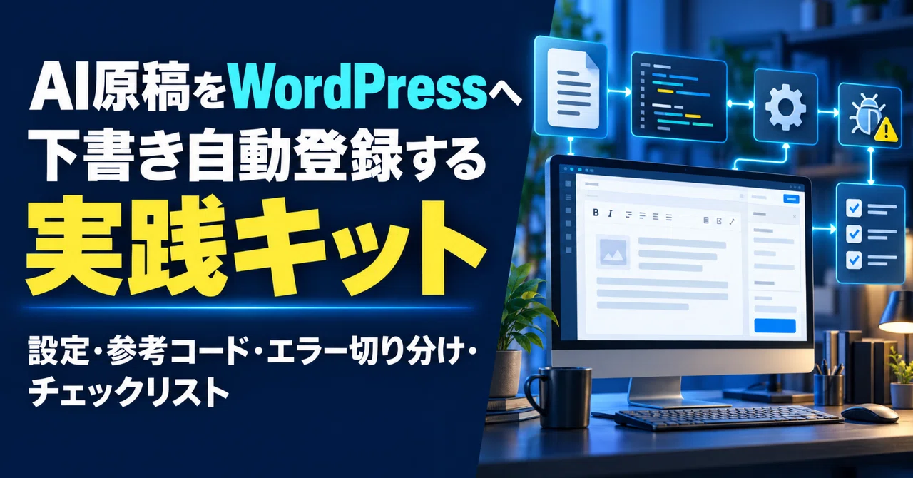Practical Kit for Automatically Registering AI Drafts to WordPress ...