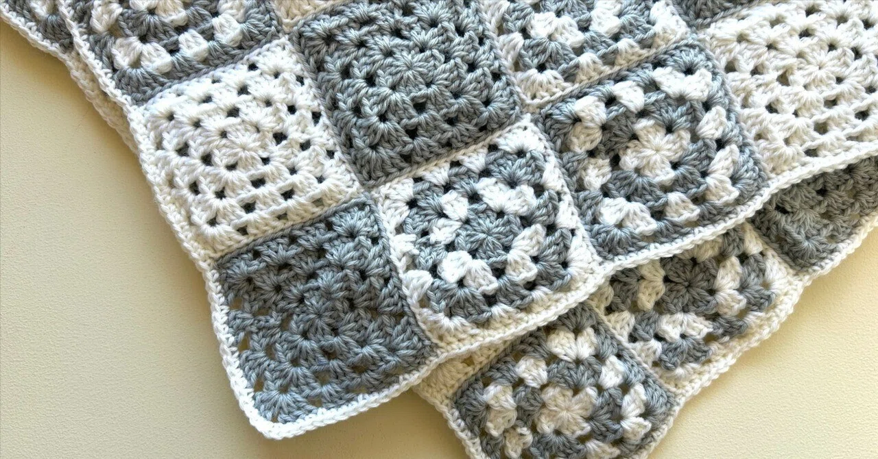 グラニースクエアのブランケットを作ろう｜色替えとモチーフつなぎ