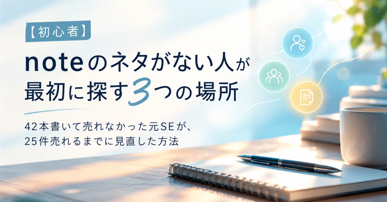 【初心者】noteのネタがない人が最初に探す3つの場所｜42本書いて売れなかった元SEが…