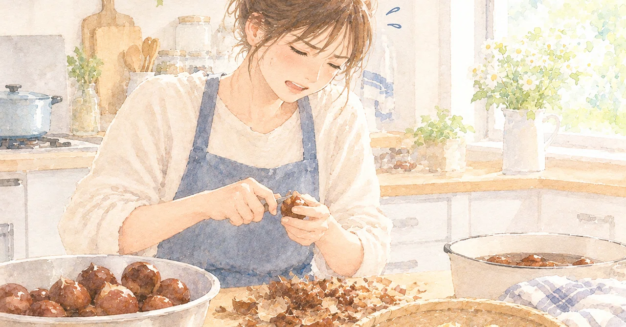 For those who have cried over peeling chestnuts: A secret trick to make ...