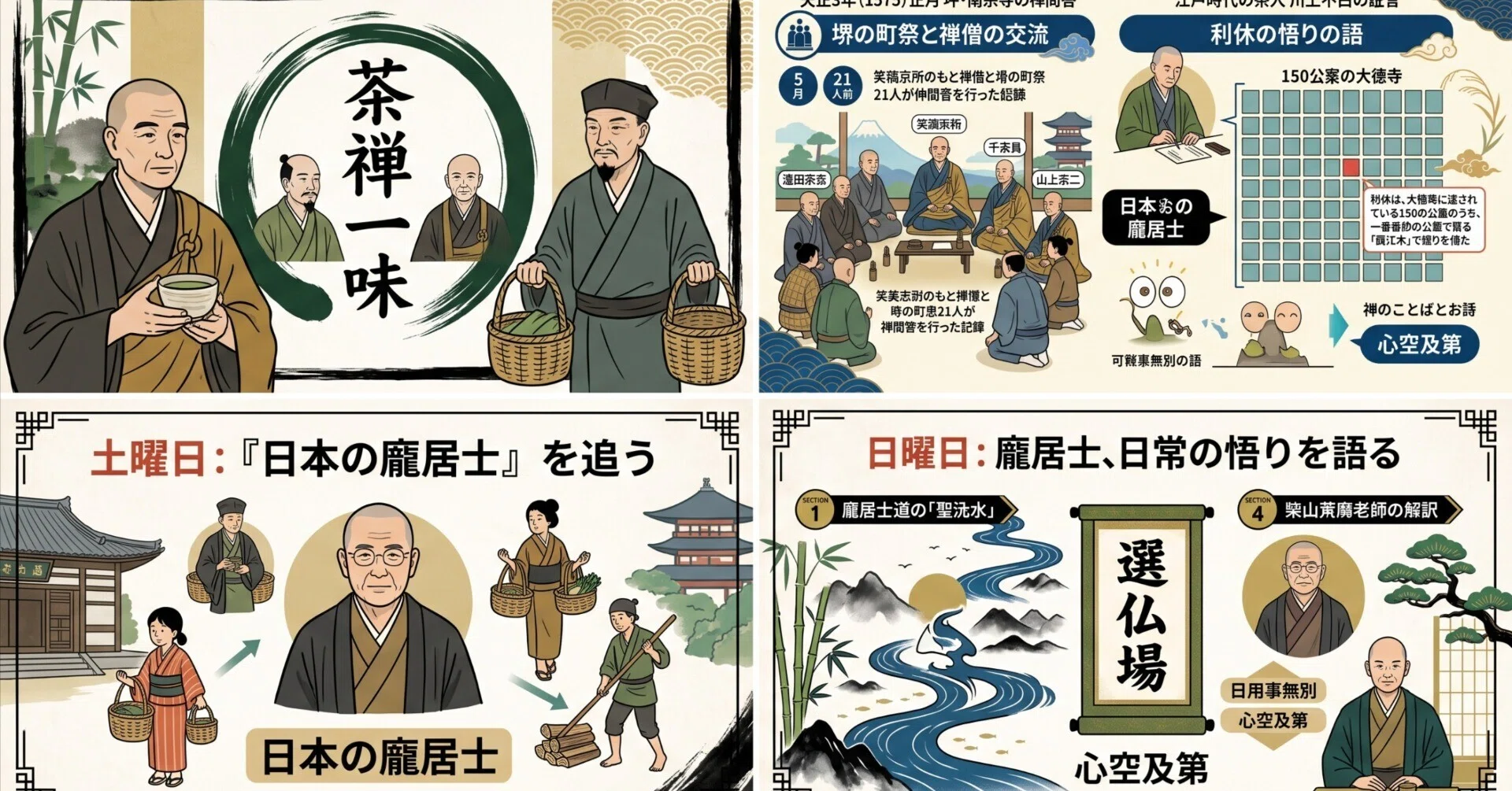 茶道】一口に西江の水を飲み干せ――千利休と龐居士、茶席に掛けられた