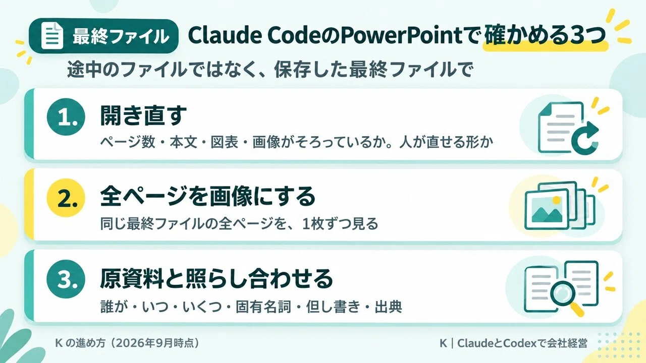 When having Claude Code create PowerPoint materials, convert all pages ...