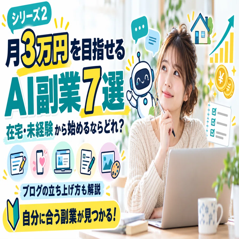 初心者が月3万円を目指せるAI副業7選｜在宅・未経験から始めるならどれ