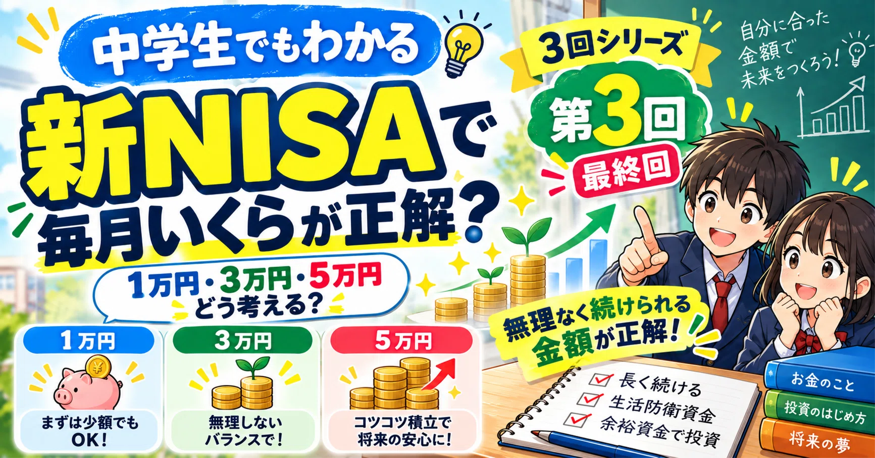 第3回】新NISA、毎月いくらが正解？月1万円・3万円・5万円で未来はどう