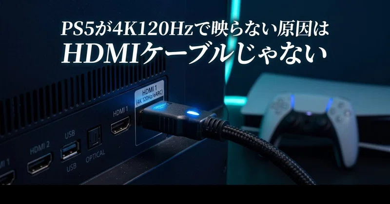 PS5が4K120Hzで映らない原因はHDMIケーブルじゃない