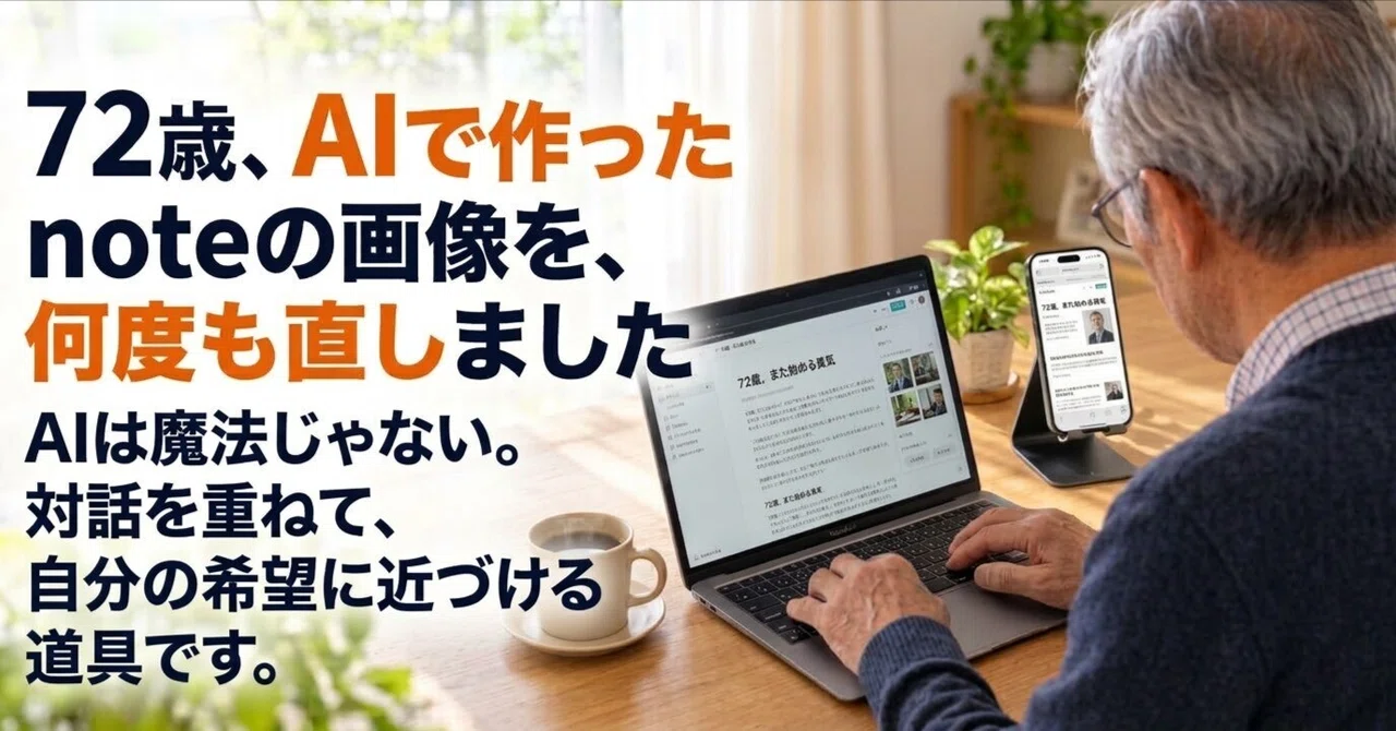 At 72, I revised the AI-generated image for my note multiple times｜りょう ...