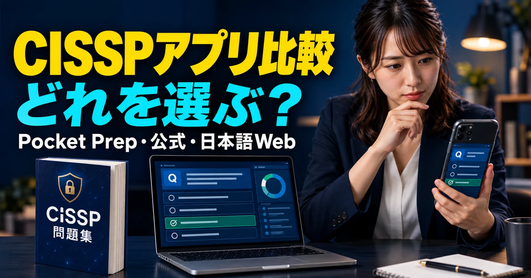 CISSP問題集アプリ比較｜Pocket Prep・公式問題集・日本語Web問題集の