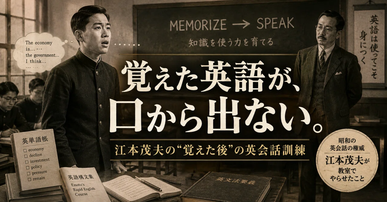 英単語を覚えても英語が口から出ない人へ。昭和の英会話の権威 ...