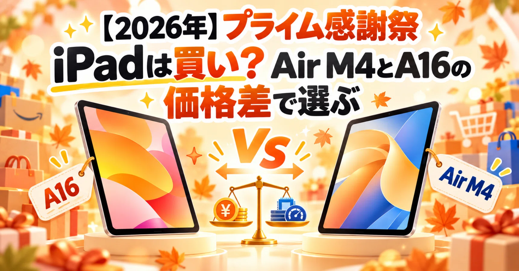 2026年】プライム感謝祭iPadは買い？Air M4とA16の価格差で選ぶ｜スマニア