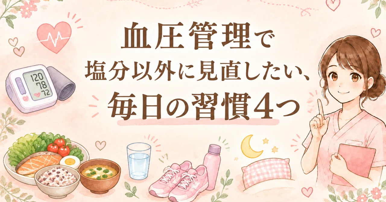 10/27 血圧管理で塩分以外に見直したい、毎日の習慣4つ｜ともちゃん｜高血圧ナース
