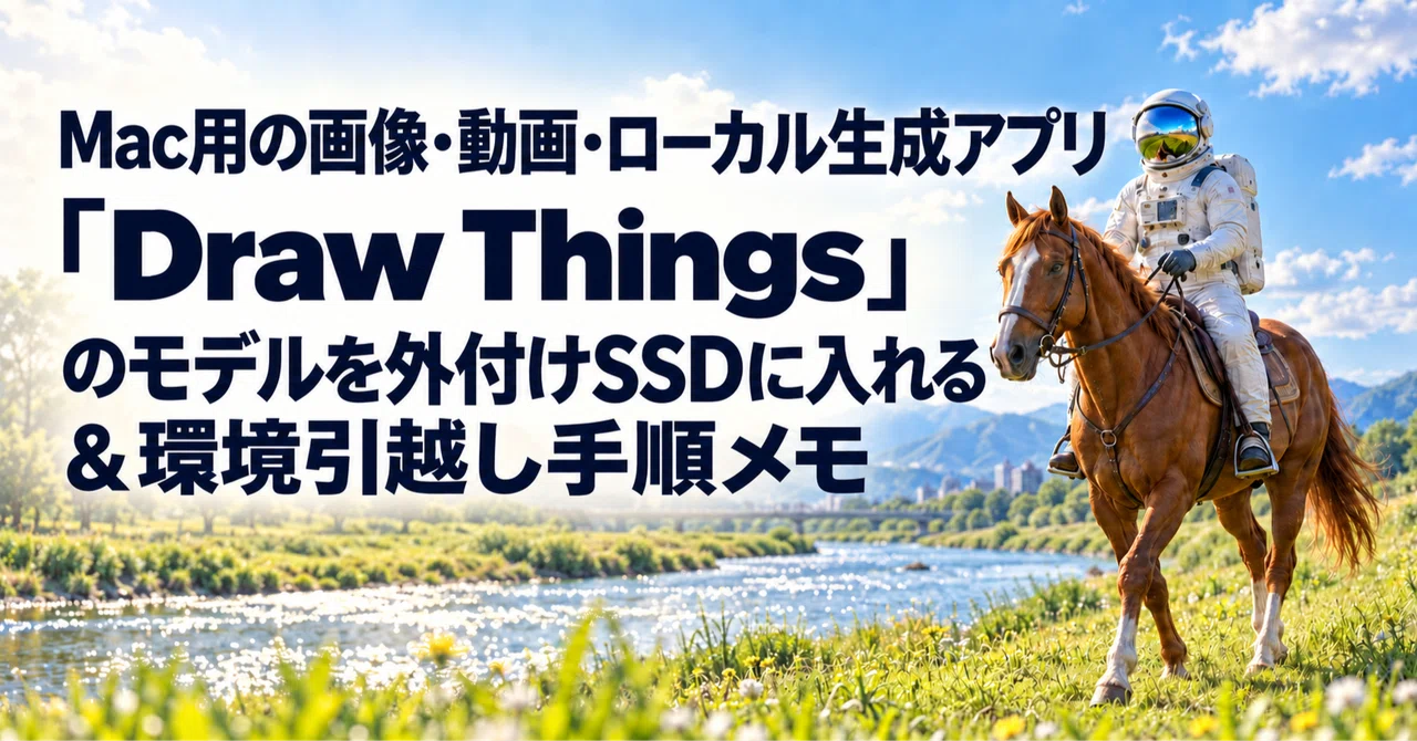 Notes on Storing 'Draw Things' Models on an External SSD and Migrating ...