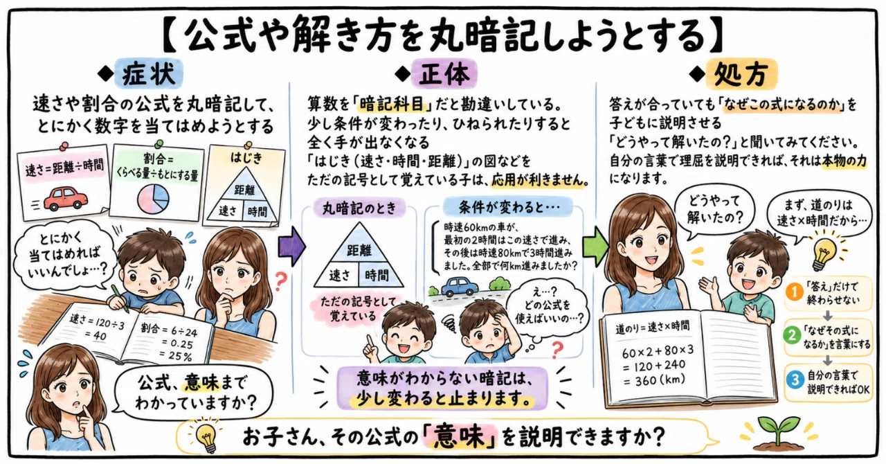 Trying to memorize formulas and solution methods by rote｜個別講師KAIパパ｜ボリュゾ ...