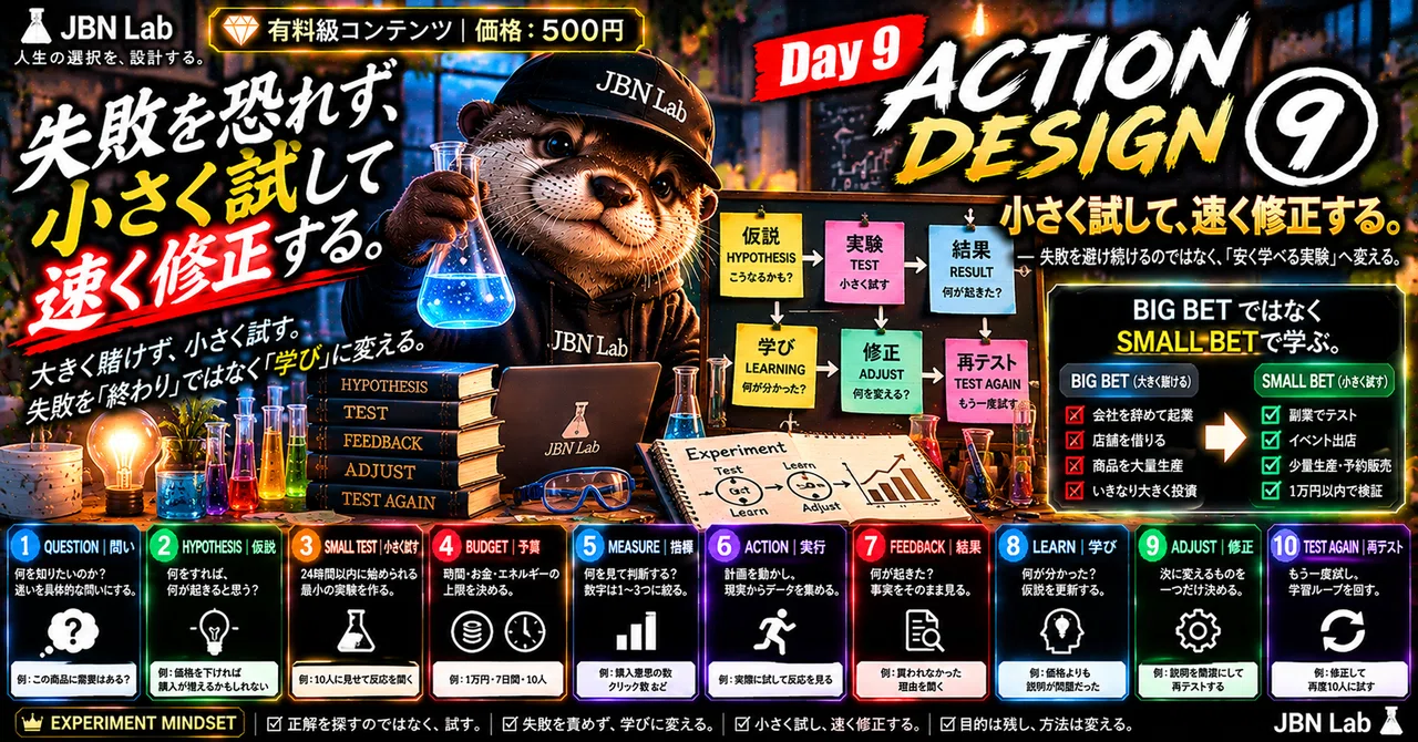 🔥🧪 ACTION DESIGN⑨ 🧪🔥 Try small, fix fast.｜FXゼロスタート | JO📘