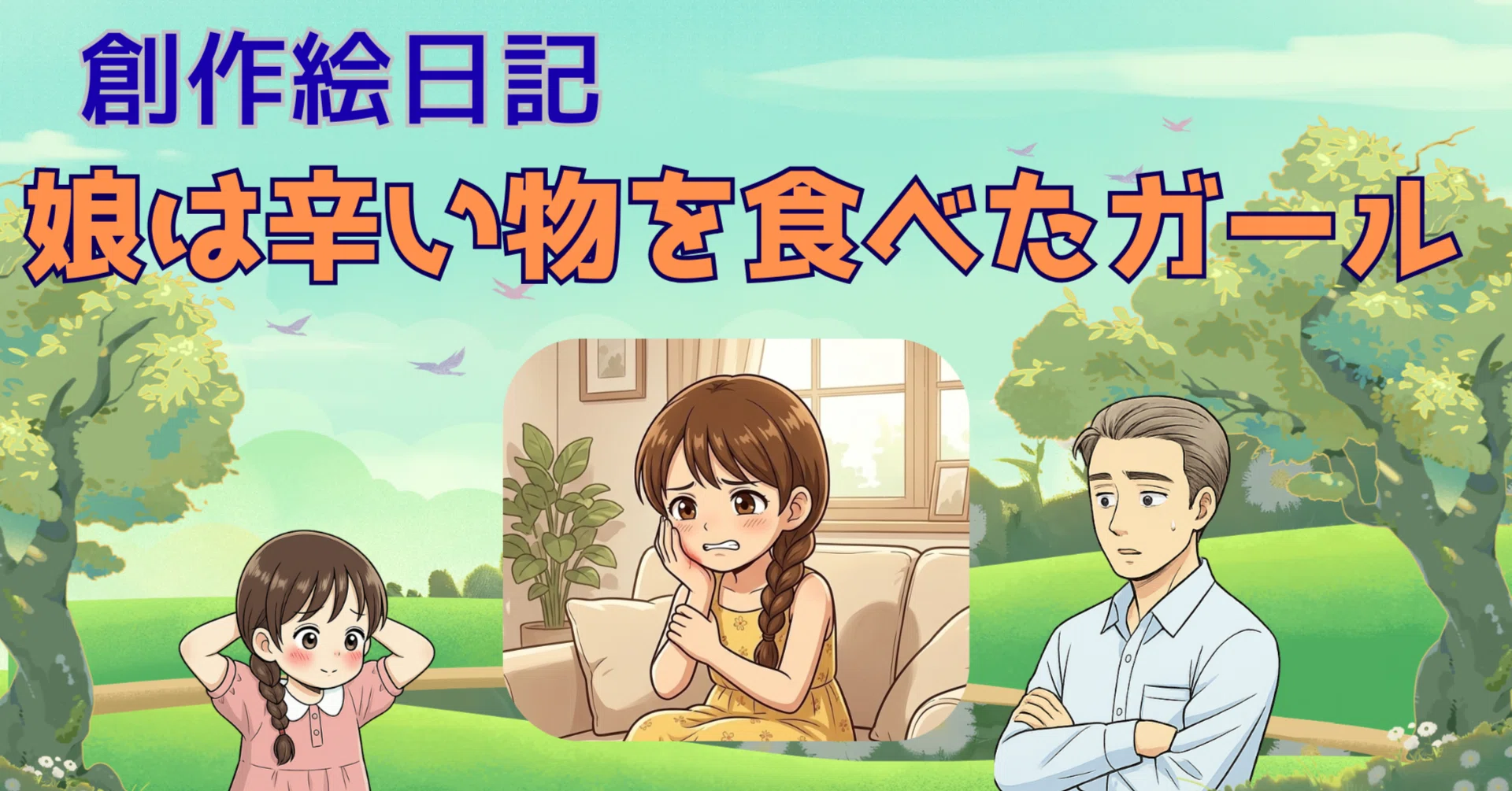 [Creative Picture Diary] Canker Sores, Father, and Daughter｜わたさん 創作絵日記作家