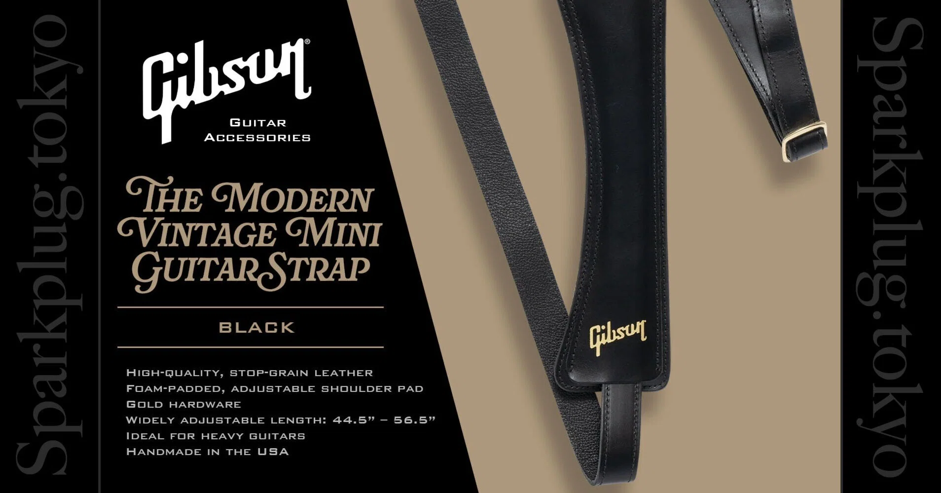 Gibson 純正ストラップ 黒 ギブソン ブラック 人気のブラック！ギブソンUSA製の耐久性とヴィンテージ感を兼ね備えた