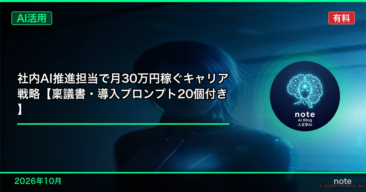 Career Strategy to Earn an Extra 300,000 Yen a Month as an Internal AI ...