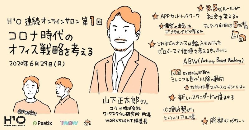 〈グラレコ〉コロナ時代のオフィス戦略を考える |山下正太郎(コクヨ株式会社 ワークスタイル研究所 所長)| H¹O連続オンラインサロン