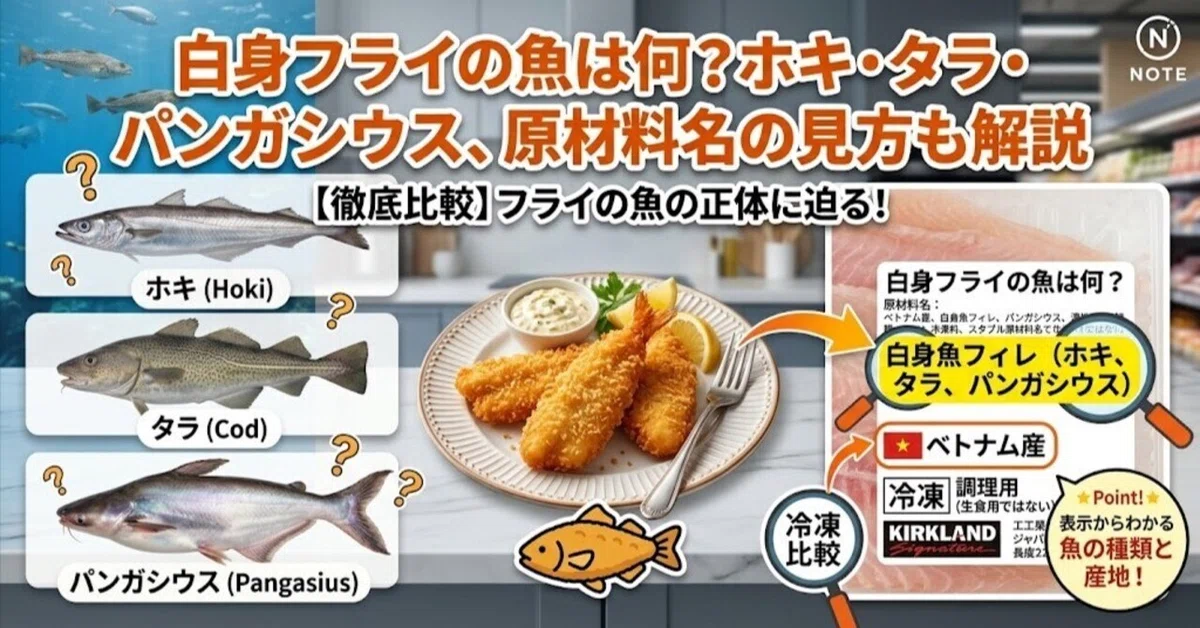 白身フライの魚は何?ホキ・タラ・パンガシウス、原材料名の見方も解説