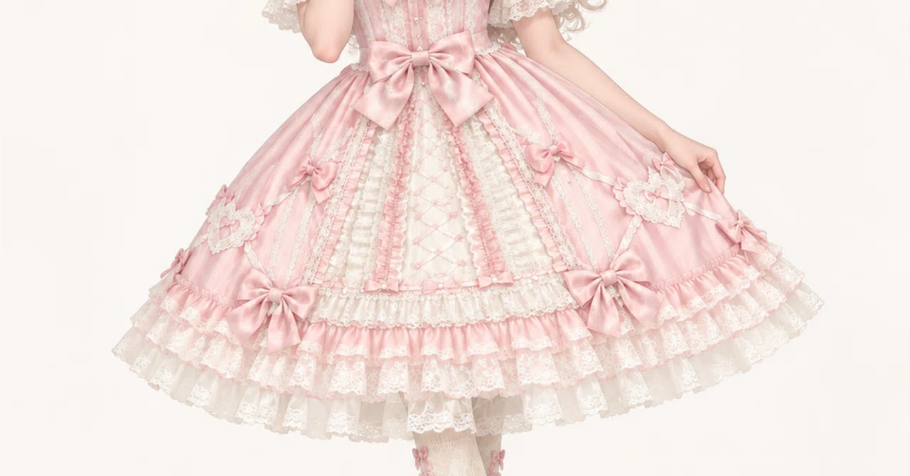 [Sweet Lolita Outfit] Assembling Pink Ribbons, Strawberries, and Candy ...
