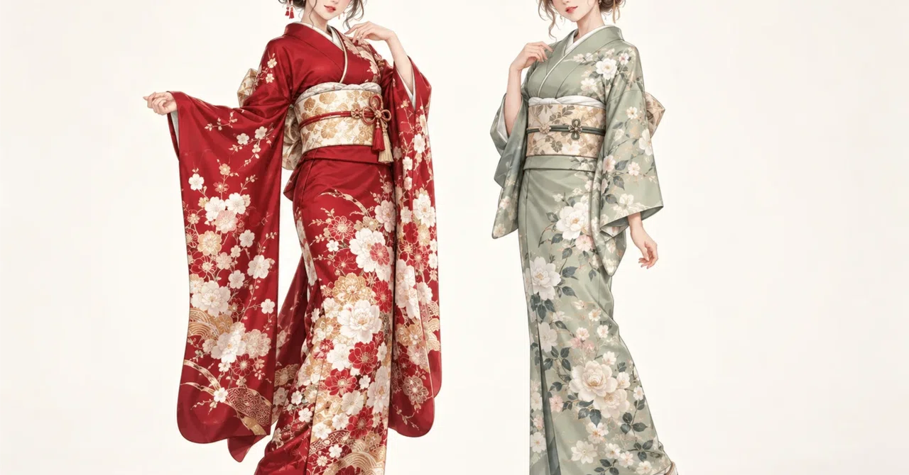 [Kimono & Furisode Prompts] Specify Sleeves, Floral Patterns, and Obi ...