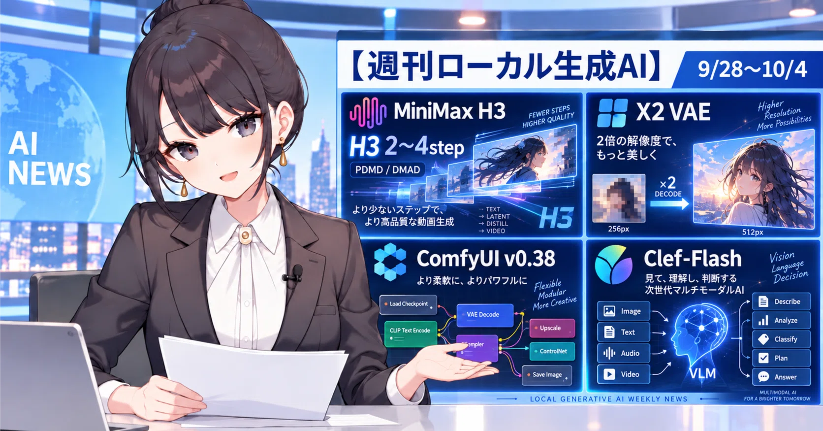 週刊ローカル生成AI】H3が2〜4stepへ：PDMD/DMAD、X2 VAE、ComfyUI v0