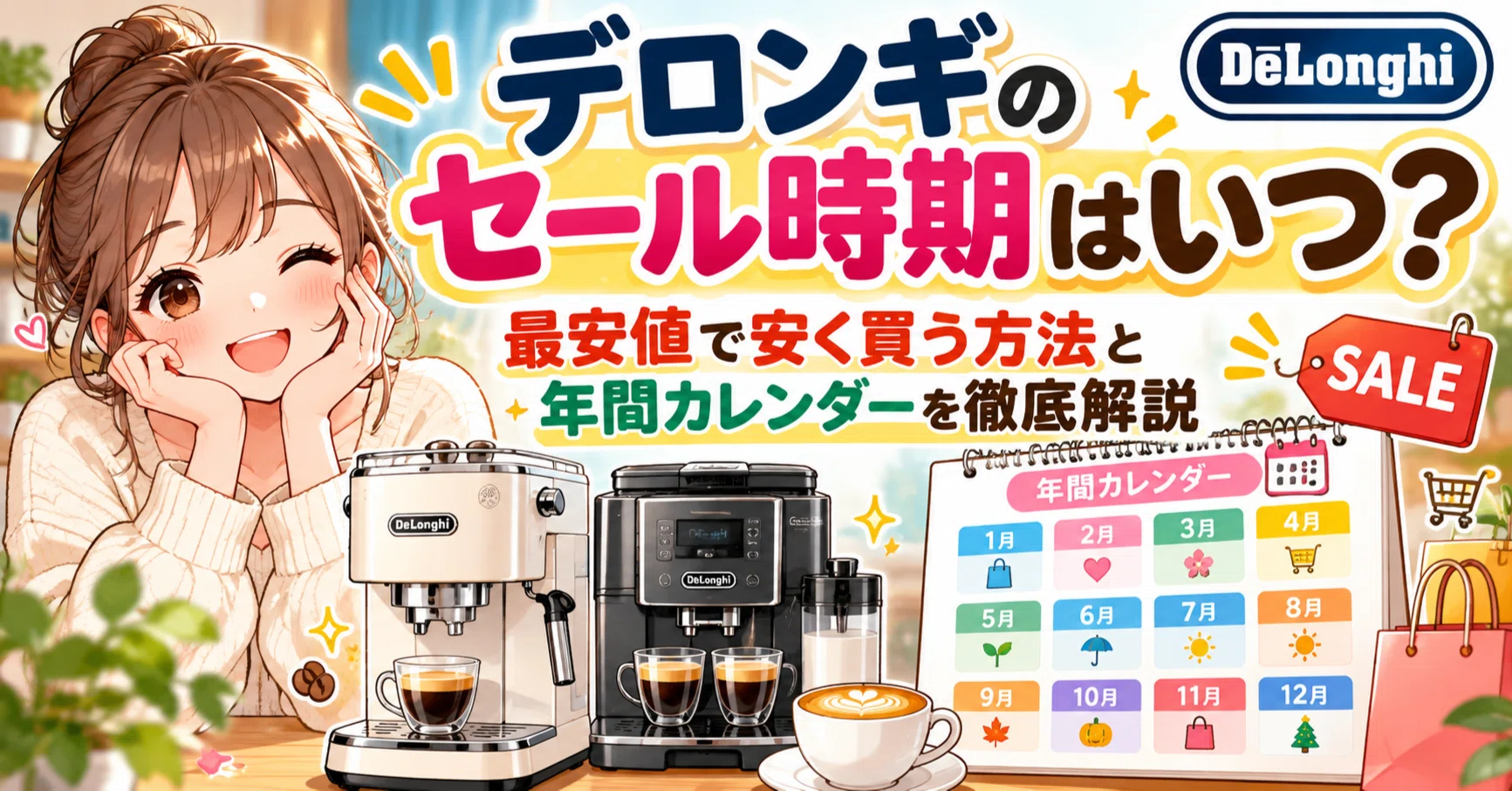 デロンギのセール時期はいつ？最安値で安く買う方法と年間カレンダーを