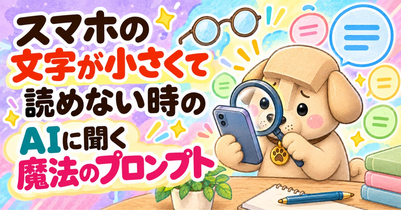 5 Magical Prompts to Ask AI When Smartphone Text Is Too Small to Read｜モアいぬ