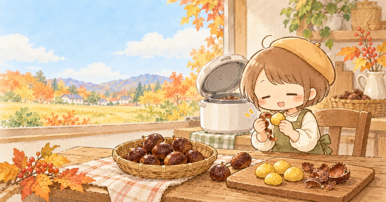🌰Peeling small chestnuts is easy with an electric pressure cooker.｜ゆゆゆ