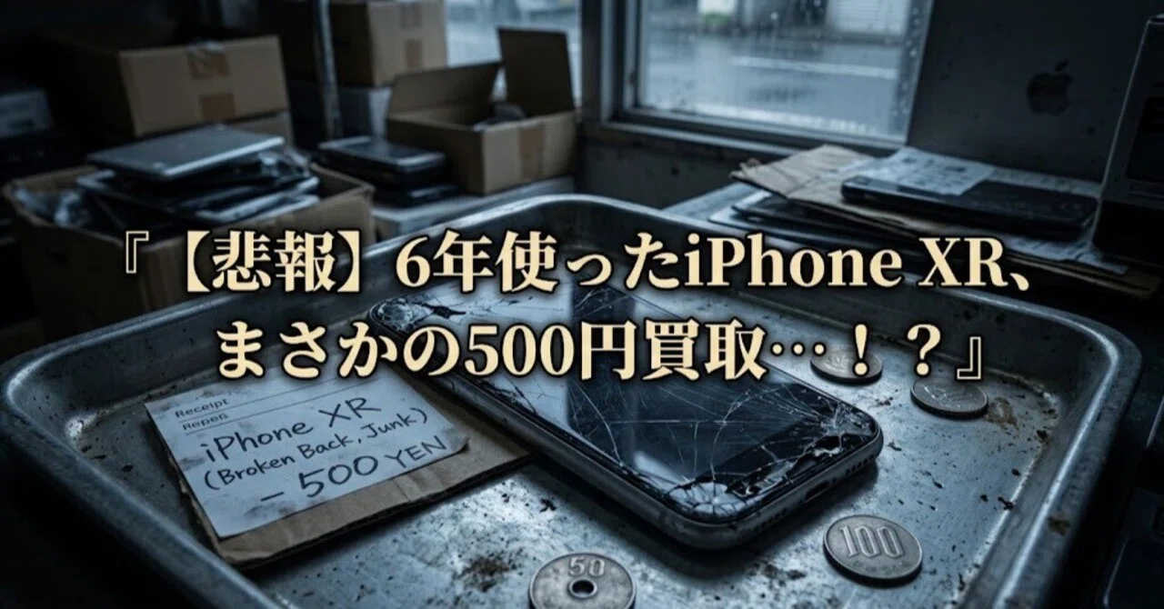 悲報】6年連れ添ったiPhone XRを買取大吉へ！ジャンク扱いで衝撃の