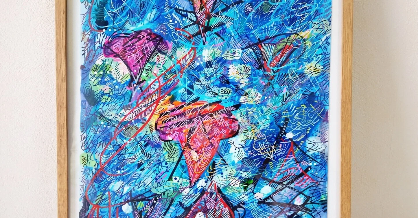 アクリル抽象画】 空の国｜Yg art