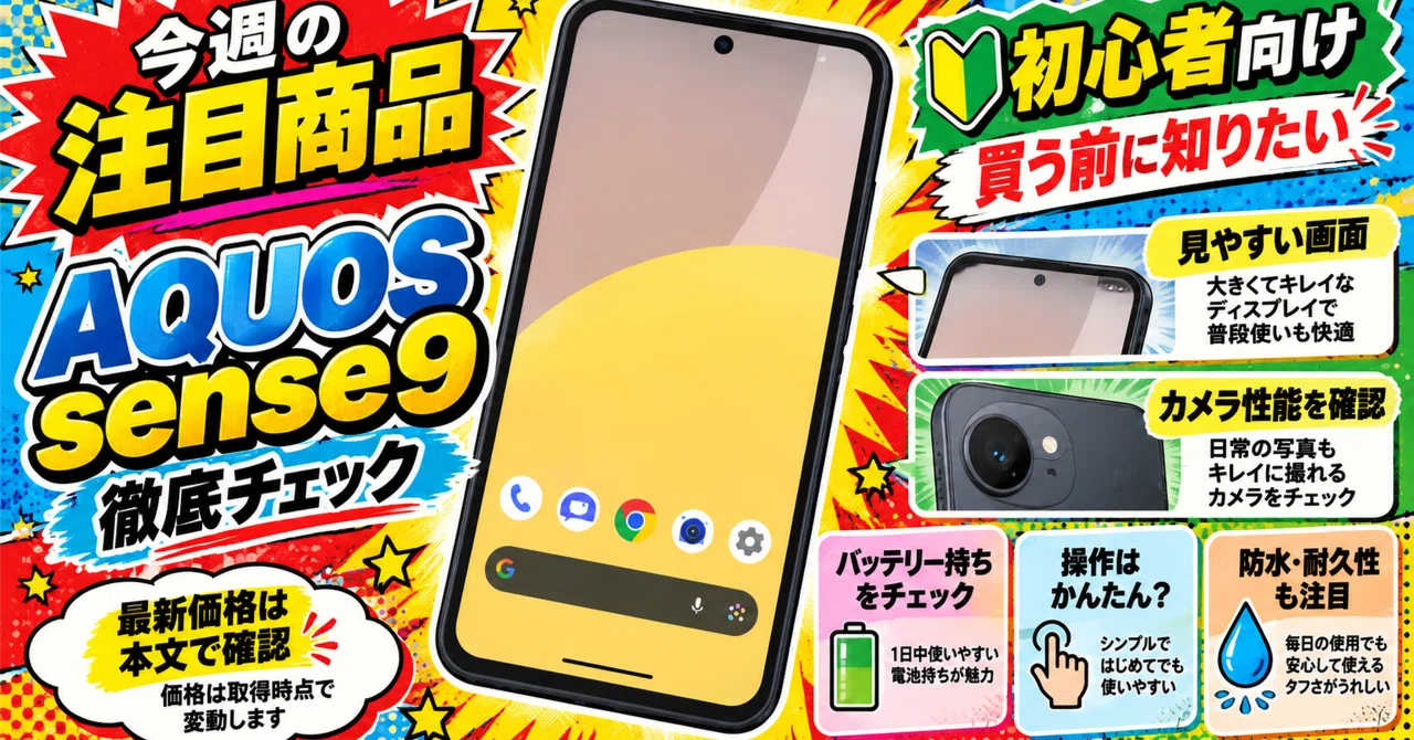 本日見つけたお買い得品】 AQUOS sense9 本体が驚愕の¥33,000！プロの