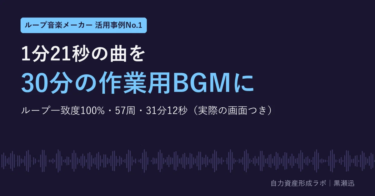 [Loop Music Maker Case Study No. 1] How to turn a 1-minute 21-second ...