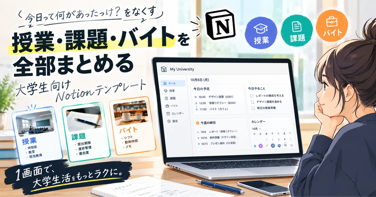 Organize Classes, Assignments, and Part-time Jobs | Notion Template for ...